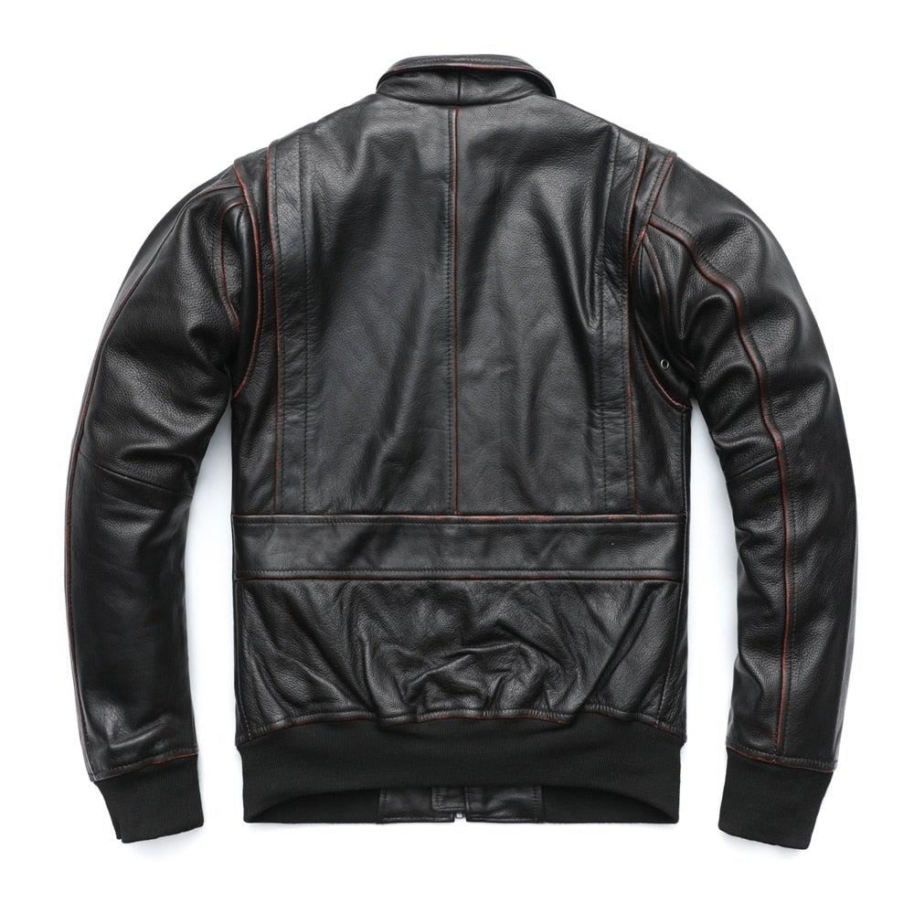 Mens leather bomber 2025 jacket 3xl
