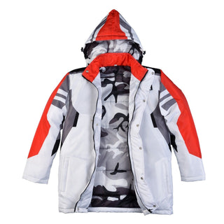 Viper Mens Snow Ski Puffer Waterproof Jacket Hoodie-Mens Ski Jacket-Private Label-Small-White/Red-MKL Apparel Inc