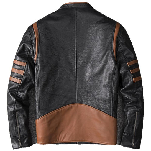 Wolverine Men's Genuine Cow Leather Jacket-Mens Leather Jacket-Inland Leather Co.-black-4XL-Inland Leather Co.