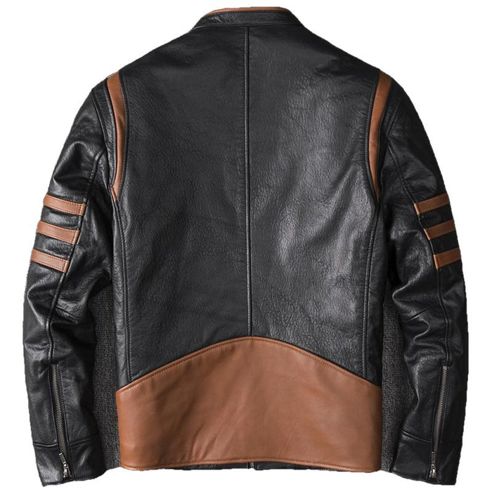 Wolverine Men's Genuine Cow Leather Jacket-Mens Leather Jacket-Inland Leather Co.-black-4XL-Inland Leather Co.