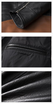 Wolverine Men's Genuine Cow Leather Jacket-Mens Leather Jacket-Inland Leather Co.-black-4XL-Inland Leather Co.