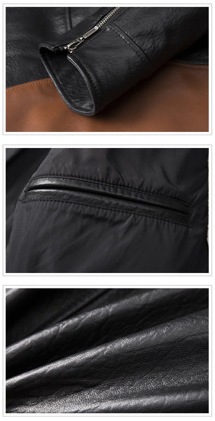 Wolverine Men's Genuine Cow Leather Jacket-Mens Leather Jacket-Inland Leather Co.-black-4XL-Inland Leather Co.