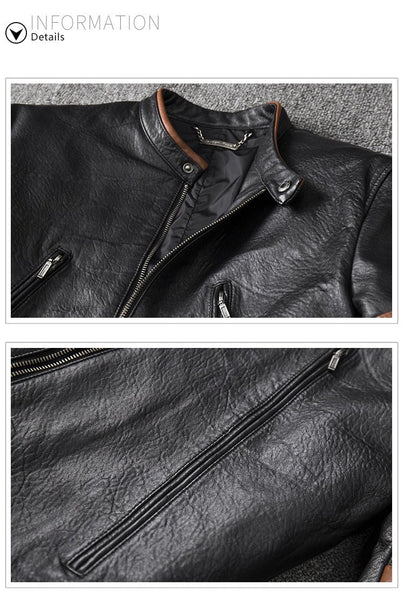 Wolverine Men's Genuine Cow Leather Jacket-Mens Leather Jacket-Inland Leather Co.-black-4XL-Inland Leather Co.