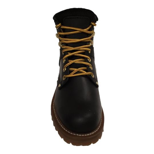Women 6" Logger, Black Leather Boots-Womens Leather Boots-Inland Leather Co-Inland Leather Co