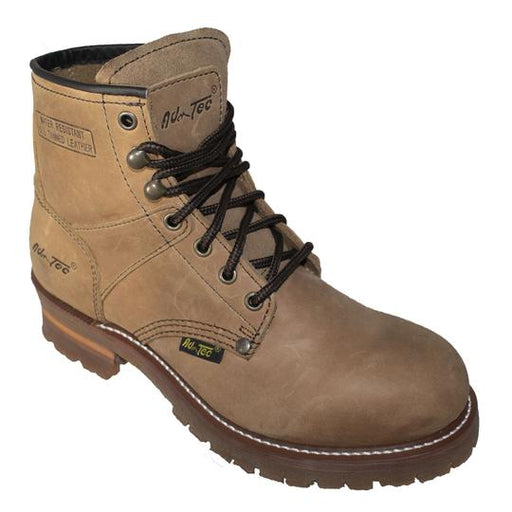 Women 6" Logger Brown Leather Boots-Womens Leather Boots-Inland Leather Co-6-BROWN-M-Inland Leather Co