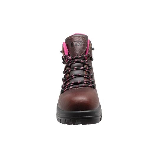 Women 6'' Waterproof Soft Toe Work Boot Brown Leather Boots-Womens Leather Boots-Inland Leather Co-Inland Leather Co