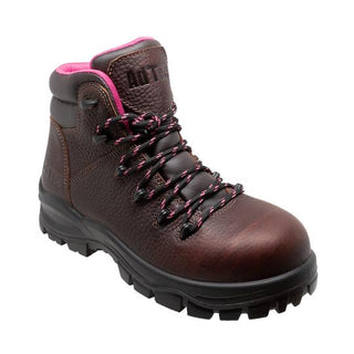 Women 6'' Waterproof Soft Toe Work Boot Brown Leather Boots-Womens Leather Boots-Inland Leather Co-6-Brown-M-Inland Leather Co