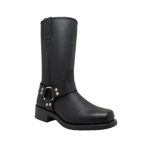 Women's 12" Harness Boot Black Leather Boots-Womens Leather Boots-Inland Leather Co-6-Black-M-Inland Leather Co