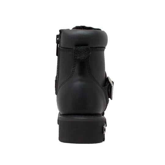 Women's 6" Black Lace Zipper Boot Leather Boots-Womens Leather Boots-Inland Leather Co-Inland Leather Co