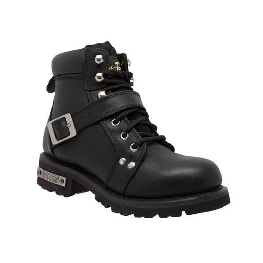 Women's 6" Black Lace Zipper Boot Leather Boots-Womens Leather Boots-Inland Leather Co-Inland Leather Co