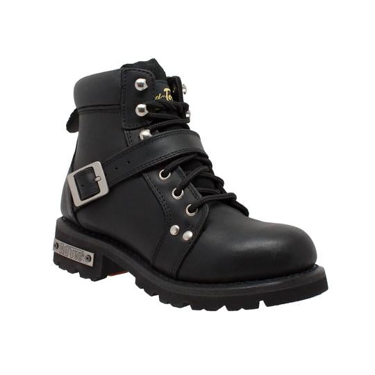 Women's 6" Black Lace Zipper Boot Leather Boots-Womens Leather Boots-Inland Leather Co-Inland Leather Co