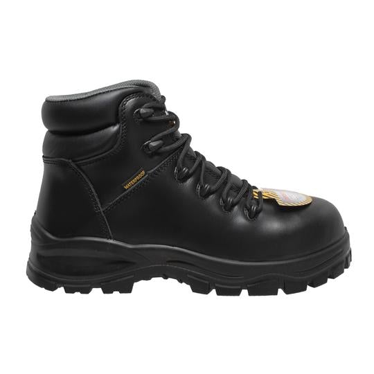 Women's 6" Black Waterproof Cap Toe Work Boot Leather Boots-Womens Leather Boots-Inland Leather Co-Inland Leather Co