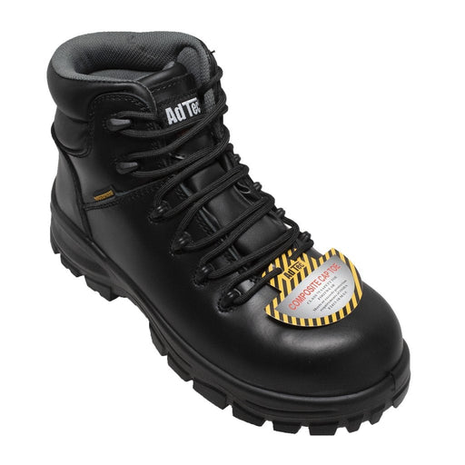 Women's 6" Black Waterproof Cap Toe Work Boot Leather Boots-Womens Leather Boots-Inland Leather Co-6-Black-M-Inland Leather Co