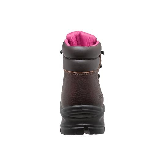Women's 6" Brown Waterproof Cap Toe Work Boot Leather Boots-Womens Leather Boots-Inland Leather Co-Inland Leather Co