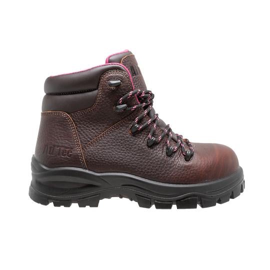 Women's 6" Brown Waterproof Cap Toe Work Boot Leather Boots-Womens Leather Boots-Inland Leather Co-Inland Leather Co