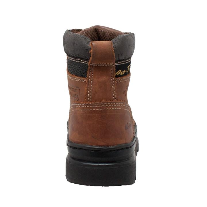Women's 6" Steel Toe Work Boot Brown Leather Boots-Womens Leather Boots-Inland Leather Co-6-BROWN-M-Inland Leather Co