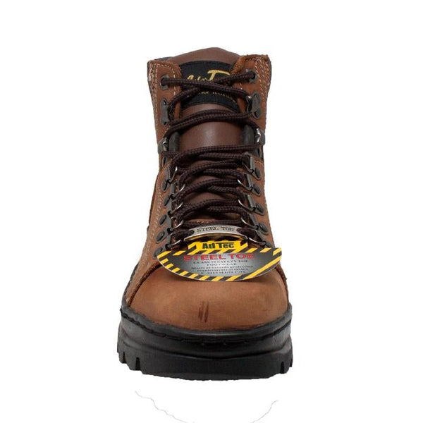 Women's 6" Steel Toe Work Boot Brown Leather Boots-Womens Leather Boots-Inland Leather Co-Inland Leather Co