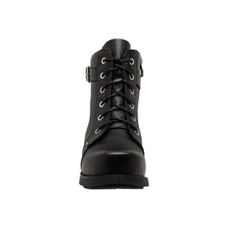 Women's 7" Biker Boot Black Leather Boots-Womens Leather Boots-Inland Leather Co-Inland Leather Co