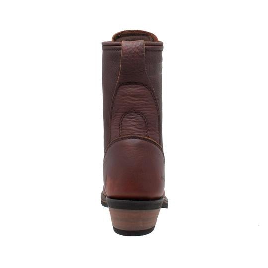Women's 8" Black/Dark Cherry Packer Leather Boots-Womens Leather Boots-Inland Leather Co-Inland Leather Co