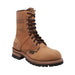 Women's Brown 9" Logger Leather Boots-Womens Leather Boots-Inland Leather Co-Inland Leather Co