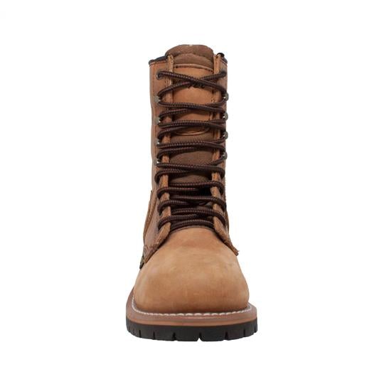 Women's Brown 9" Logger Leather Boots-Womens Leather Boots-Inland Leather Co-Inland Leather Co