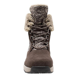 Women's Brown Microfleece Lace Winter Leather Boots-Womens Leather Boots-Inland Leather Co-Inland Leather Co