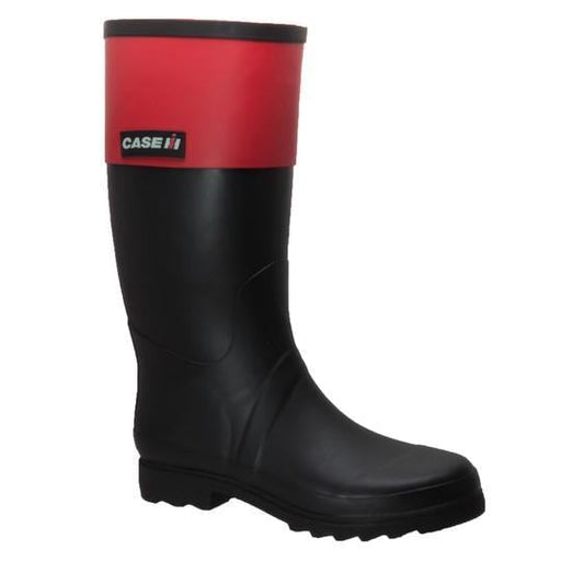 Women's Rubber Rider Boot With Red Cuff Black Leather Boots-Womens Leather Boots-Inland Leather Co-6-Black-M-Inland Leather Co